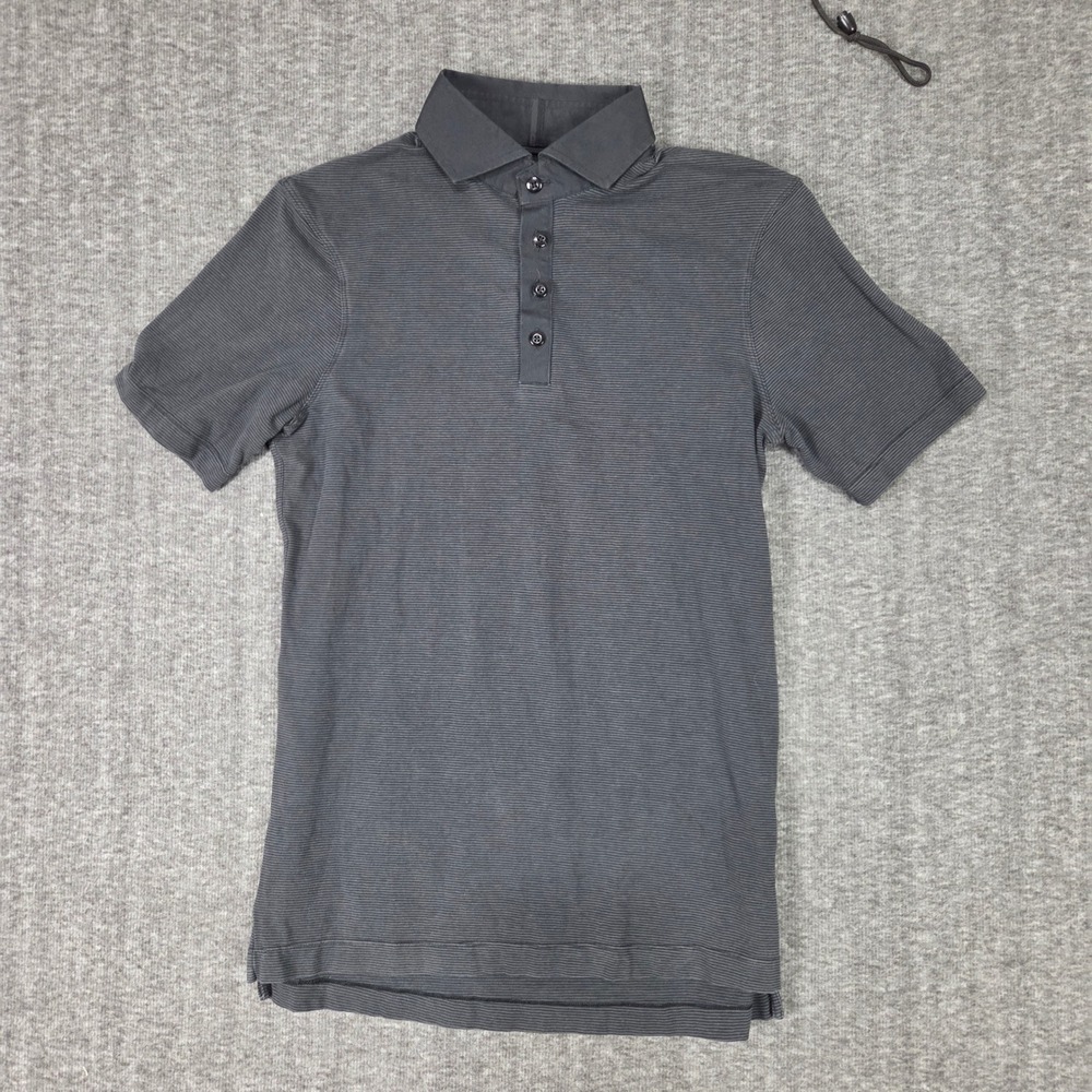 Lululemon Polo Shirt Men S Short Sleeve Charcoal Gray Athleisure Smart Casual